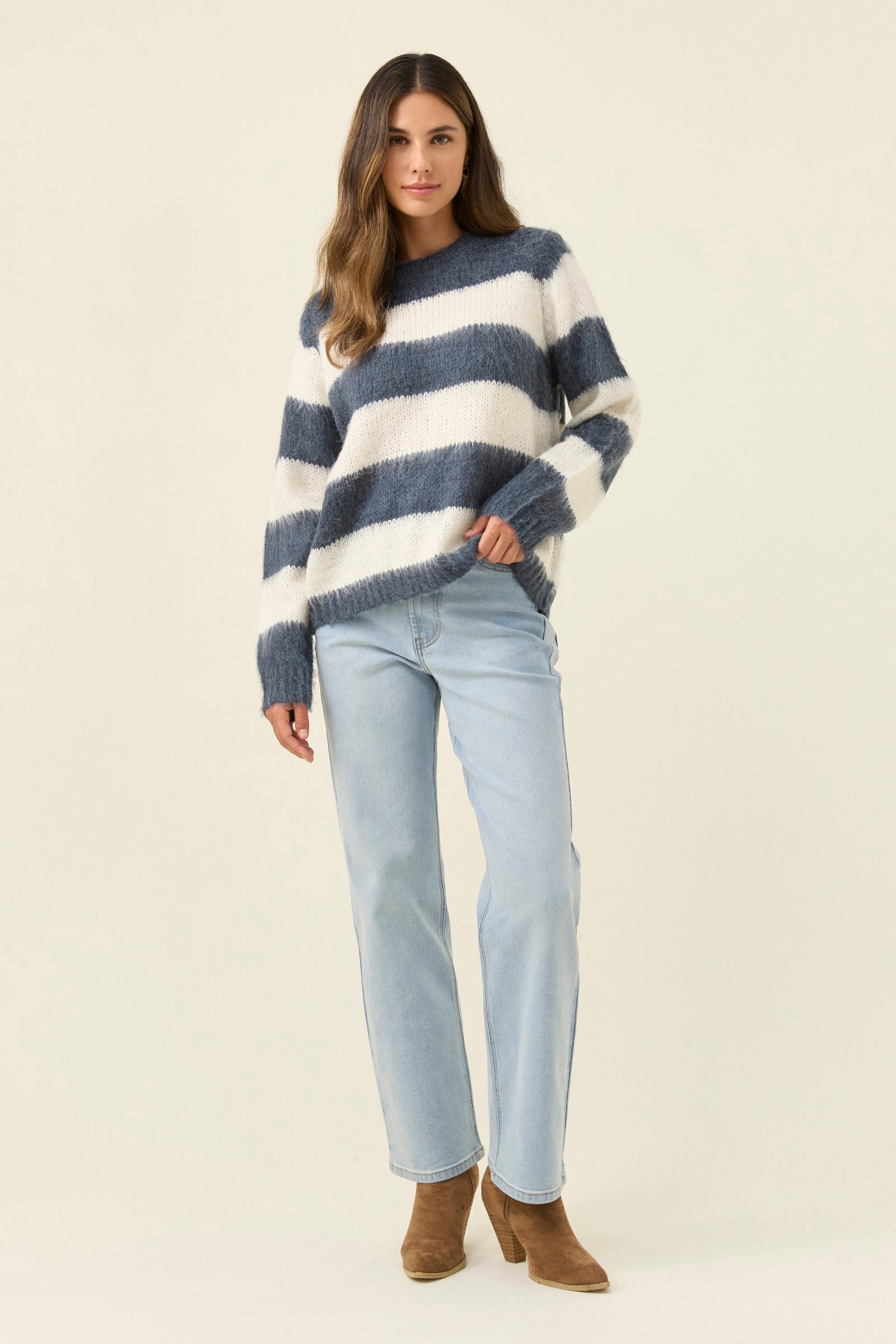 Pallas Stripe Jumper - Navy