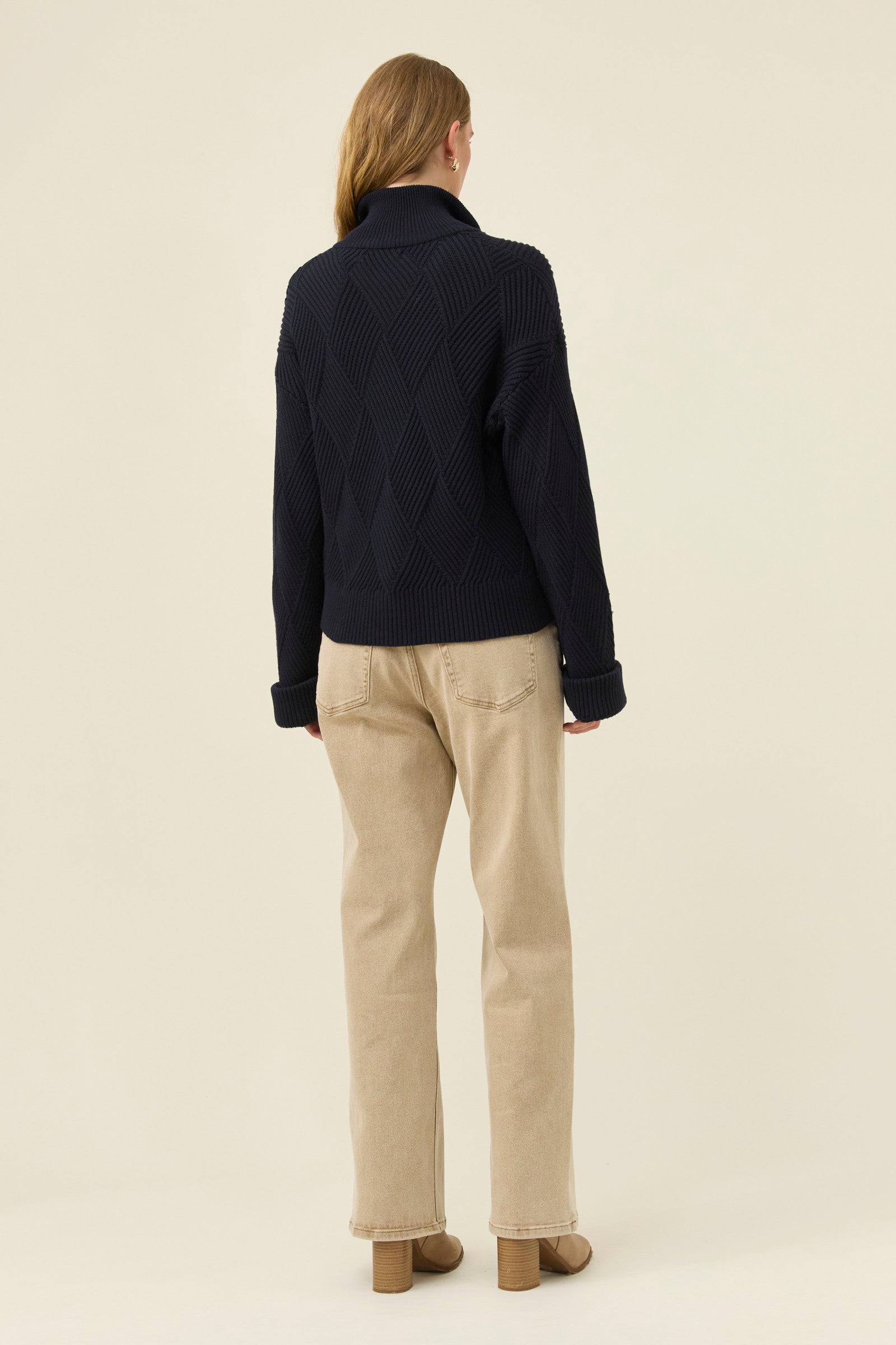 Sadie Zip Jumper - Navy
