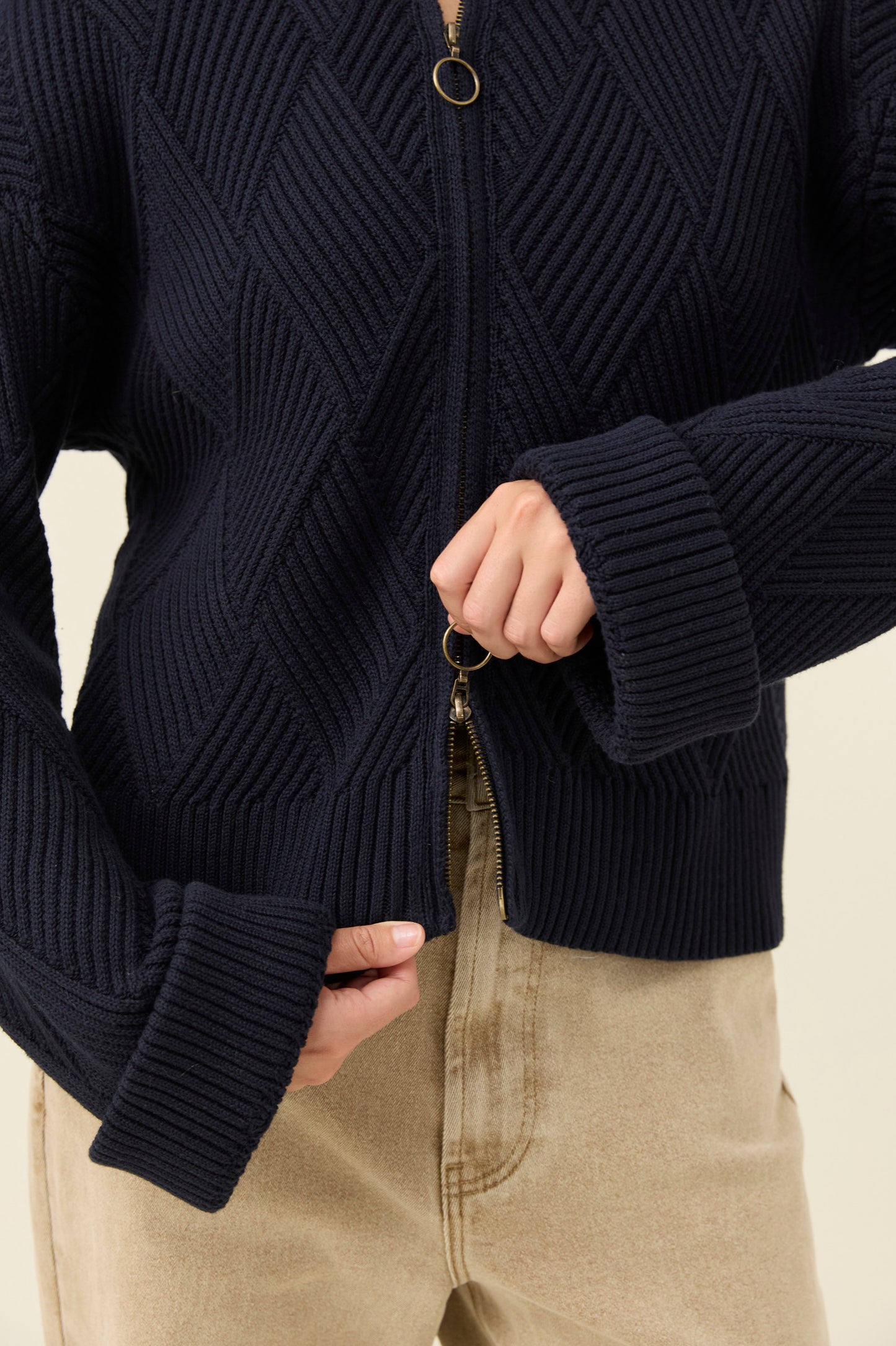 Sadie Zip Jumper - Navy