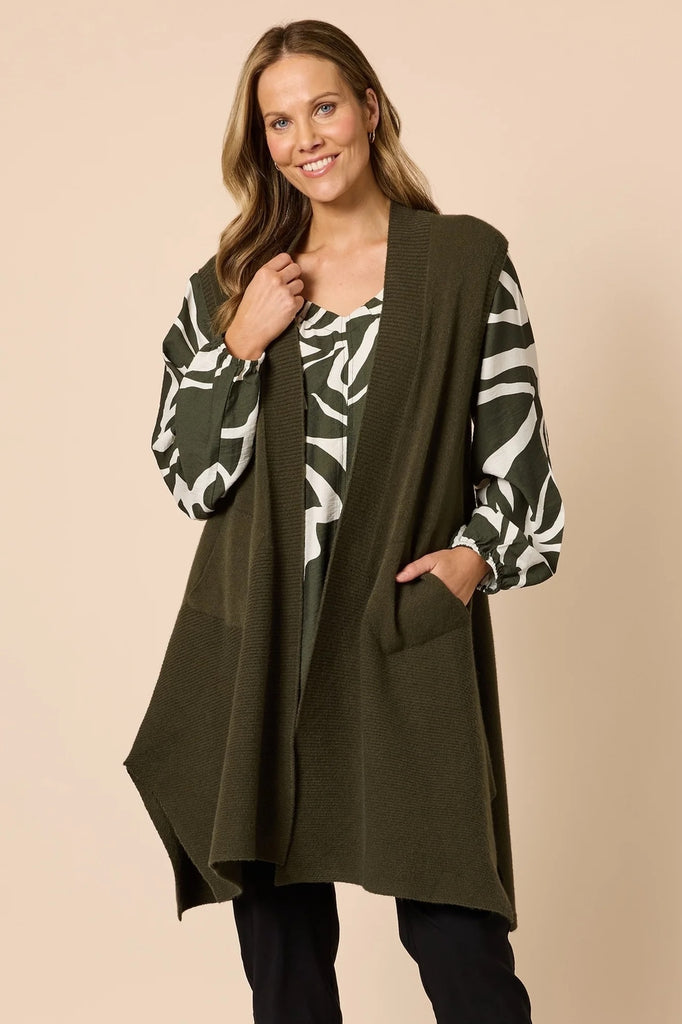 Casa Knit Vest - Khaki