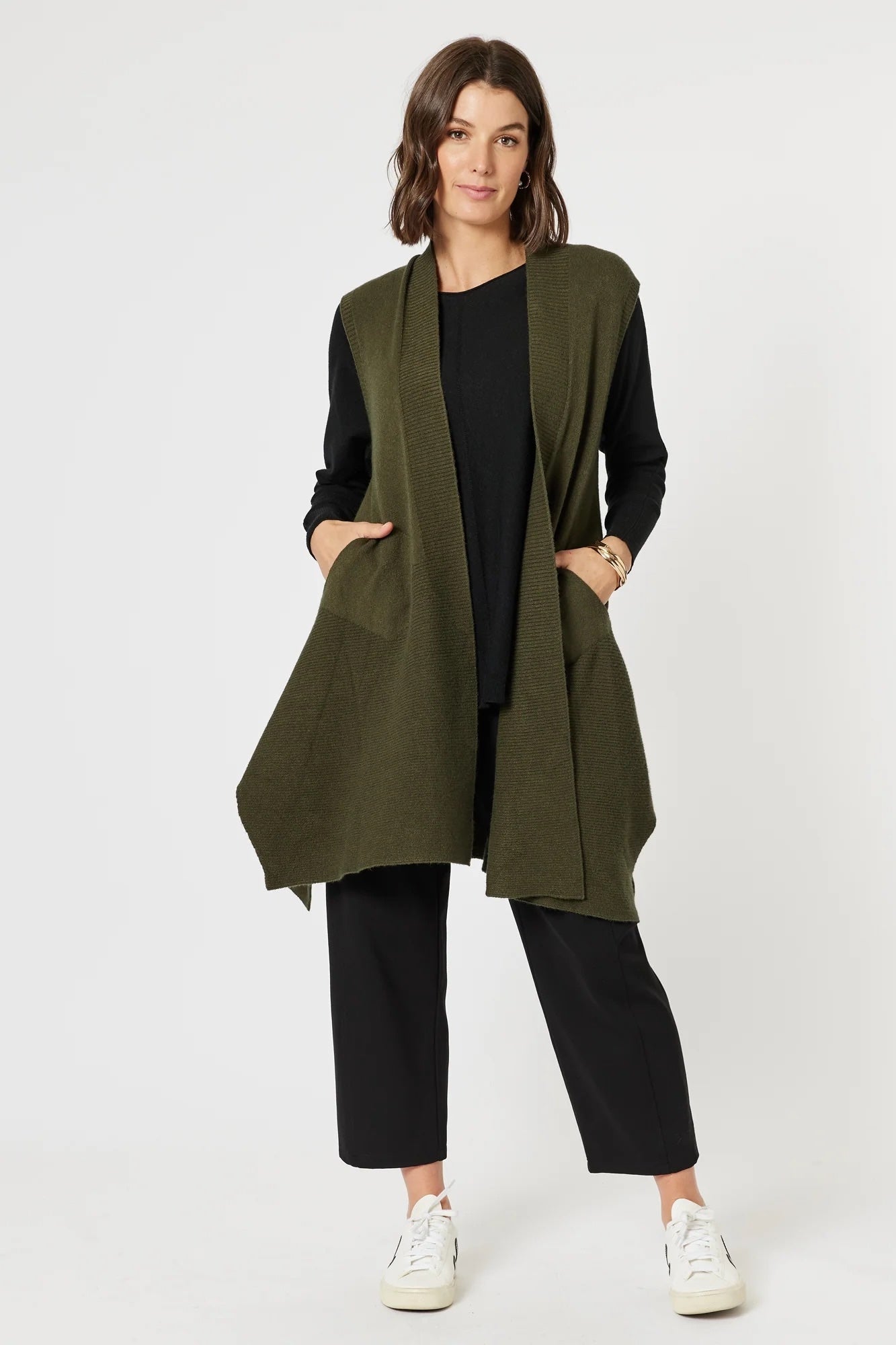 Casa Knit Vest - Khaki