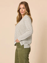 City Stripe Tee - Khaki Ivory
