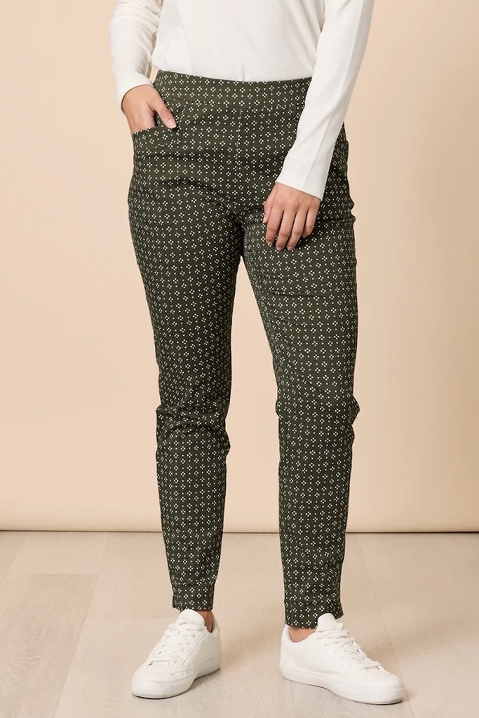 Kelly Print Pant - Khaki