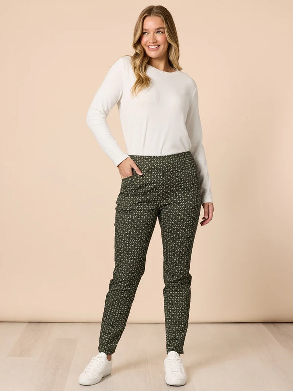 Kelly Print Pant - Khaki