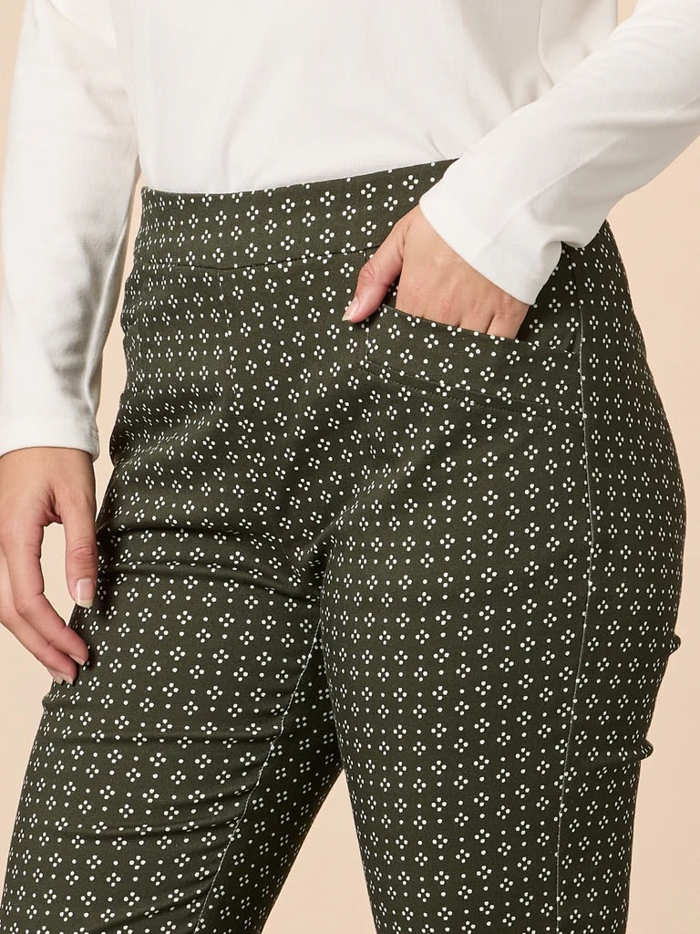 Kelly Print Pant - Khaki