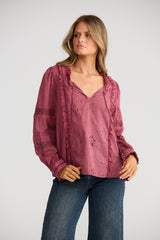 Gloria Top - Burgundy