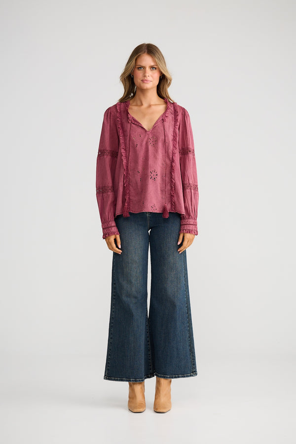 Gloria Top - Burgundy