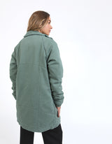 Rosalee Longline Jacket - Washed Green