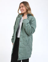 Rosalee Longline Jacket - Washed Green