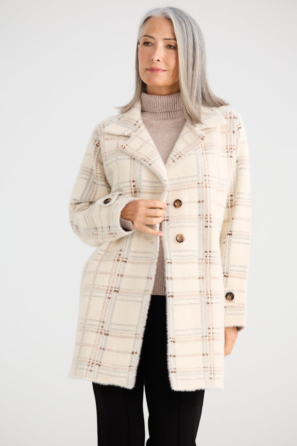 Marshall Knit Jacket - Beige Check