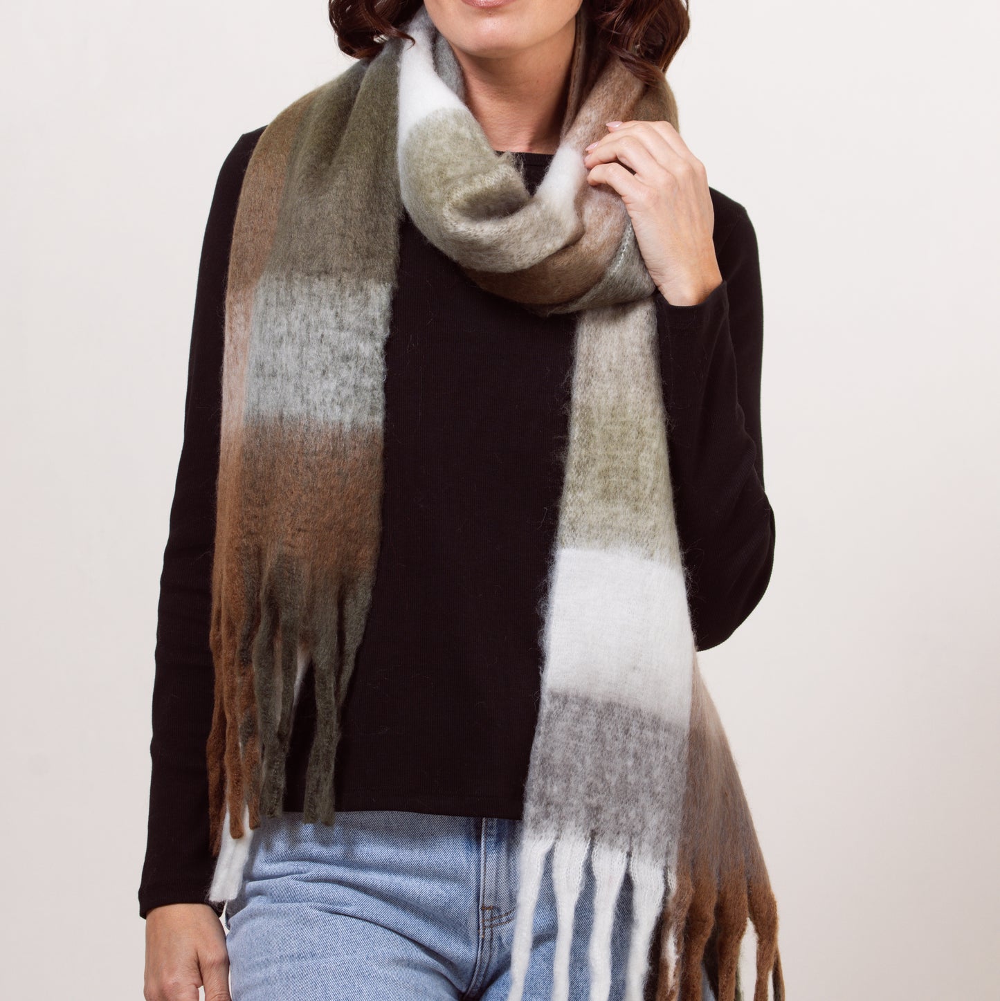 Acrylic Colour Block Scarf -