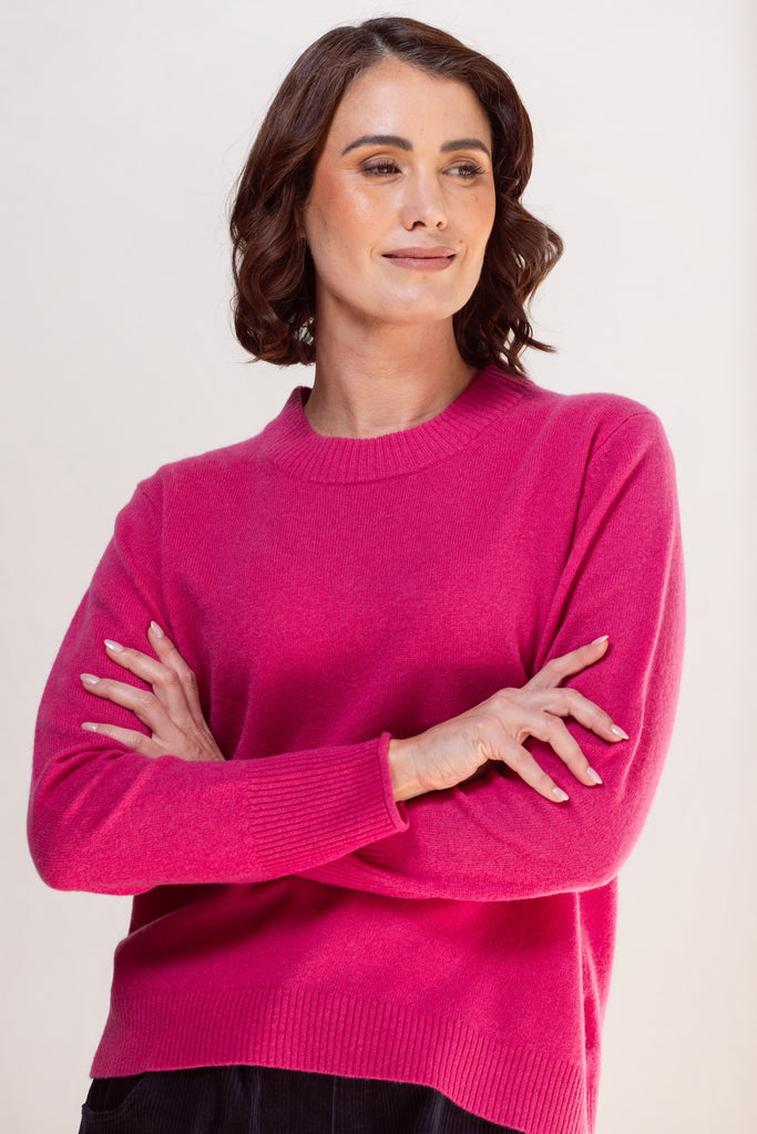 Merino Crew Neck Sweater - Pink