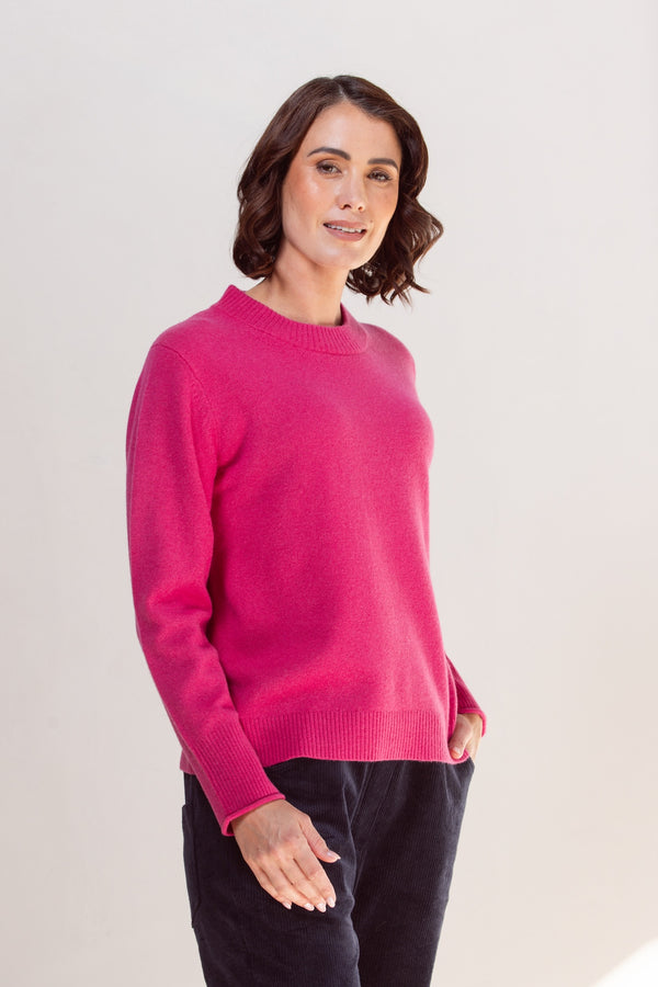 Merino Crew Neck Sweater - Pink