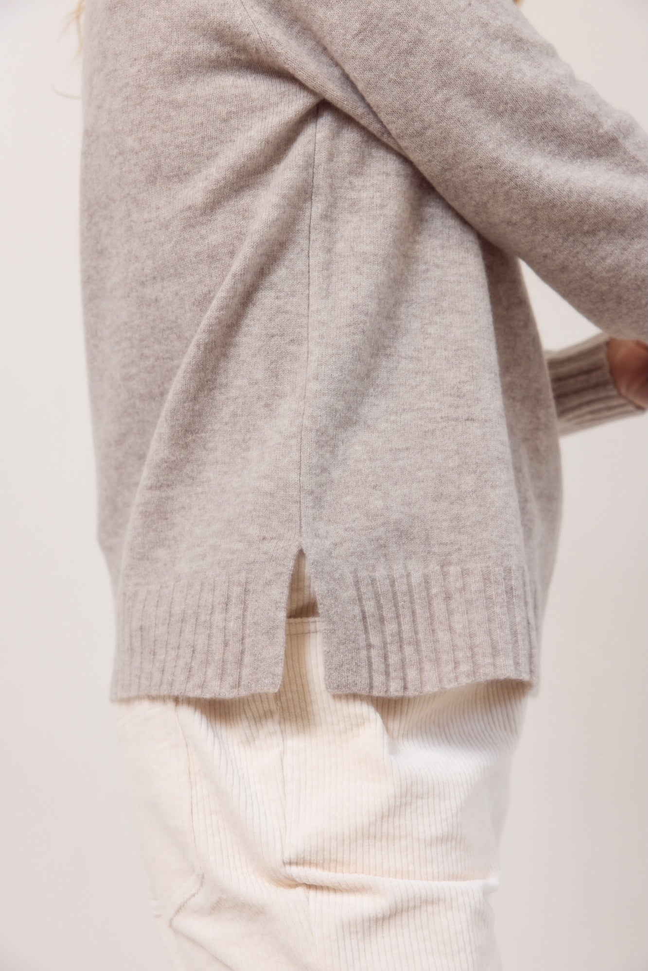 Merino Roll Neck Sweater - Wheat
