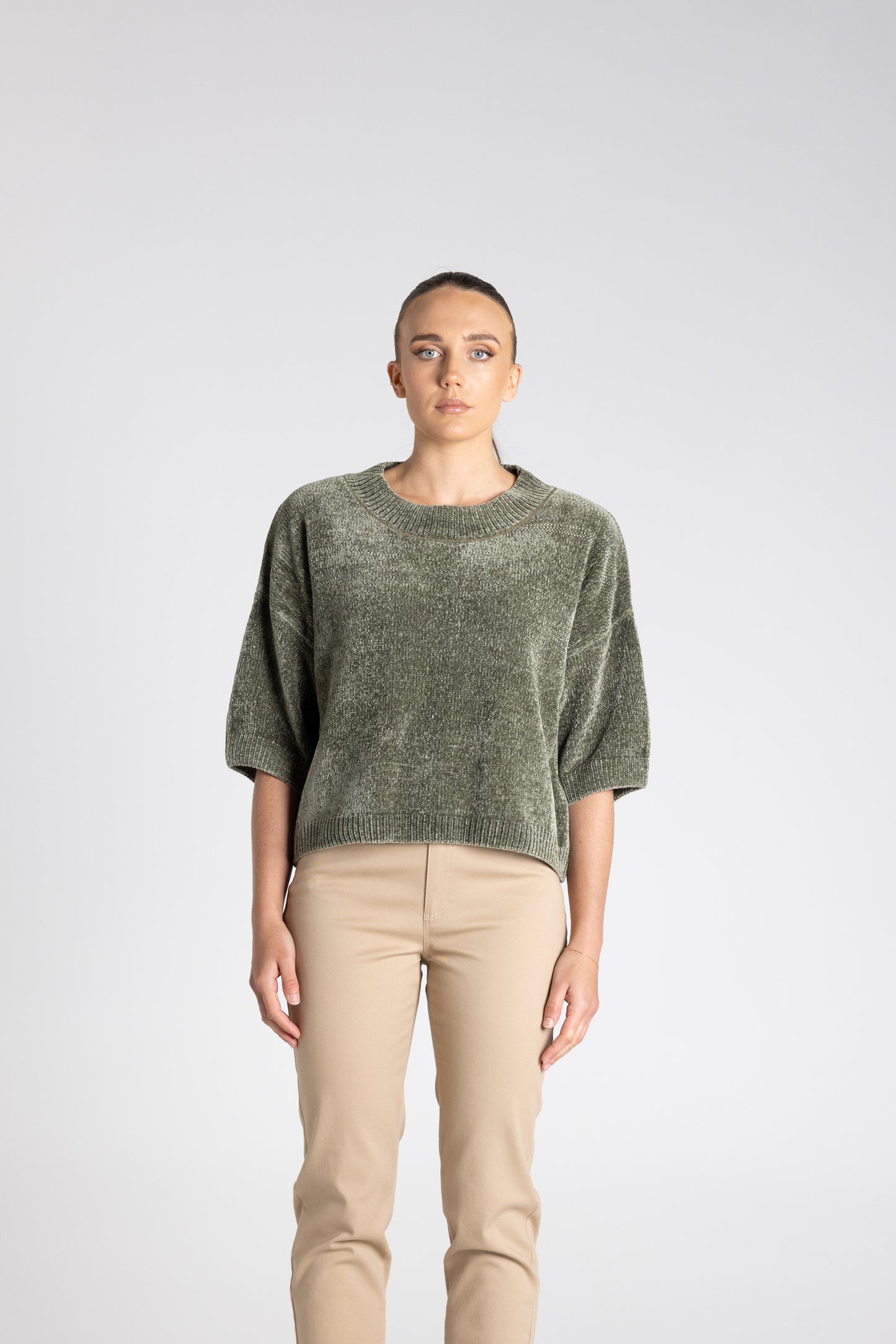 Chenille Knit Top - Khaki