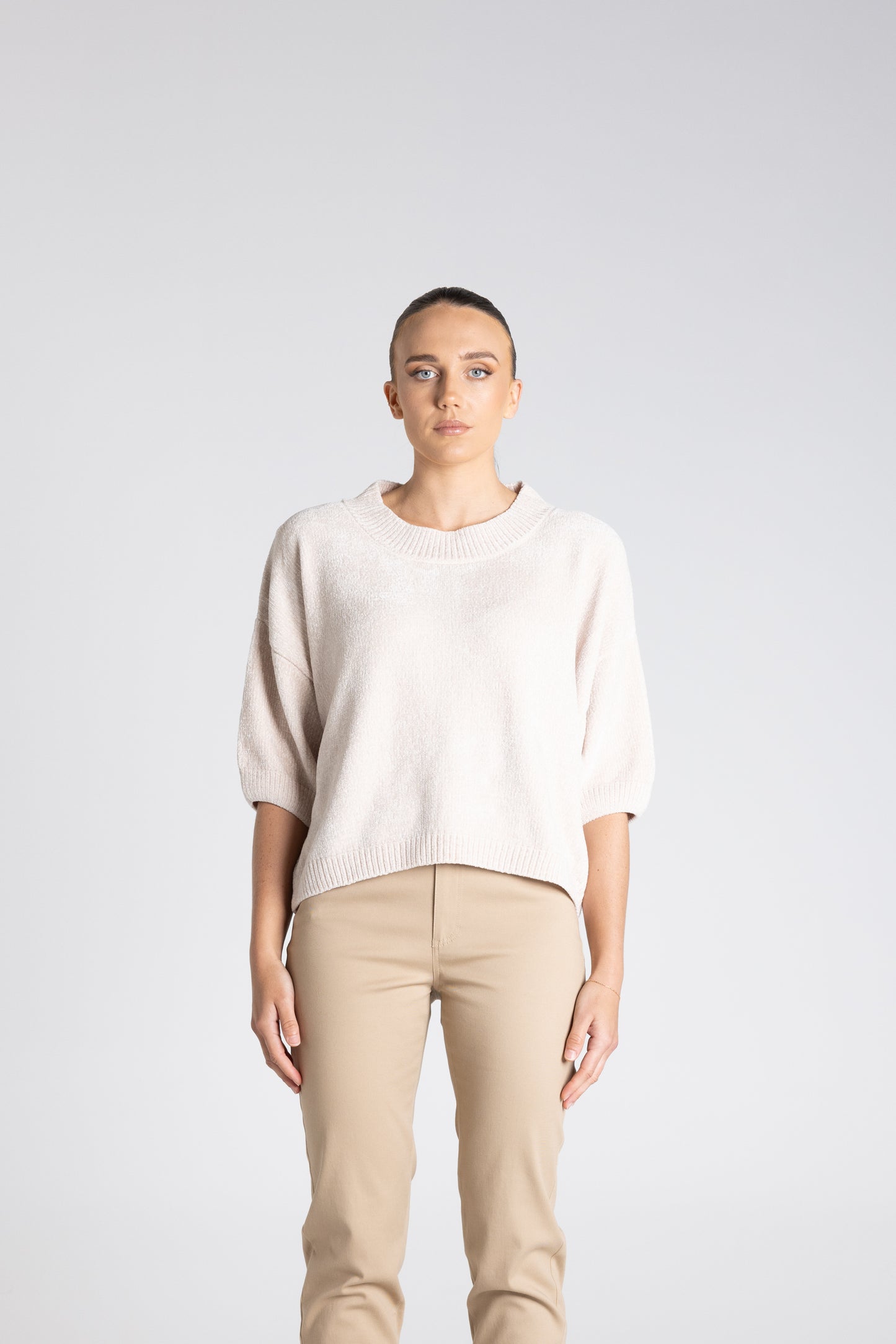 Chenille Knit Top - Oat