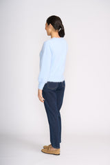 Fluffin Cute V Sweater - Sky