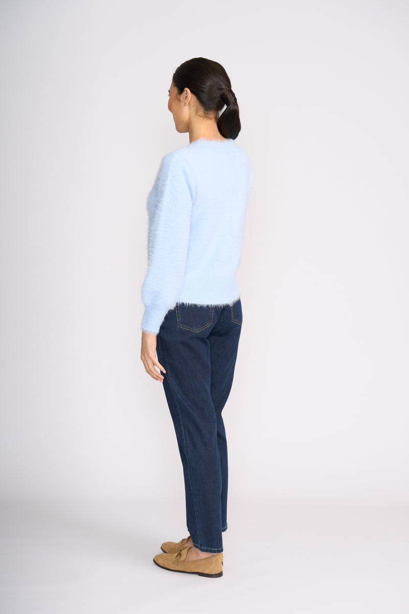Fluffin Cute V Sweater - Sky