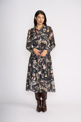 Pipe Up Shirt Dress - Shadow Leaf