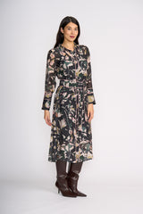 Pipe Up Shirt Dress - Shadow Leaf