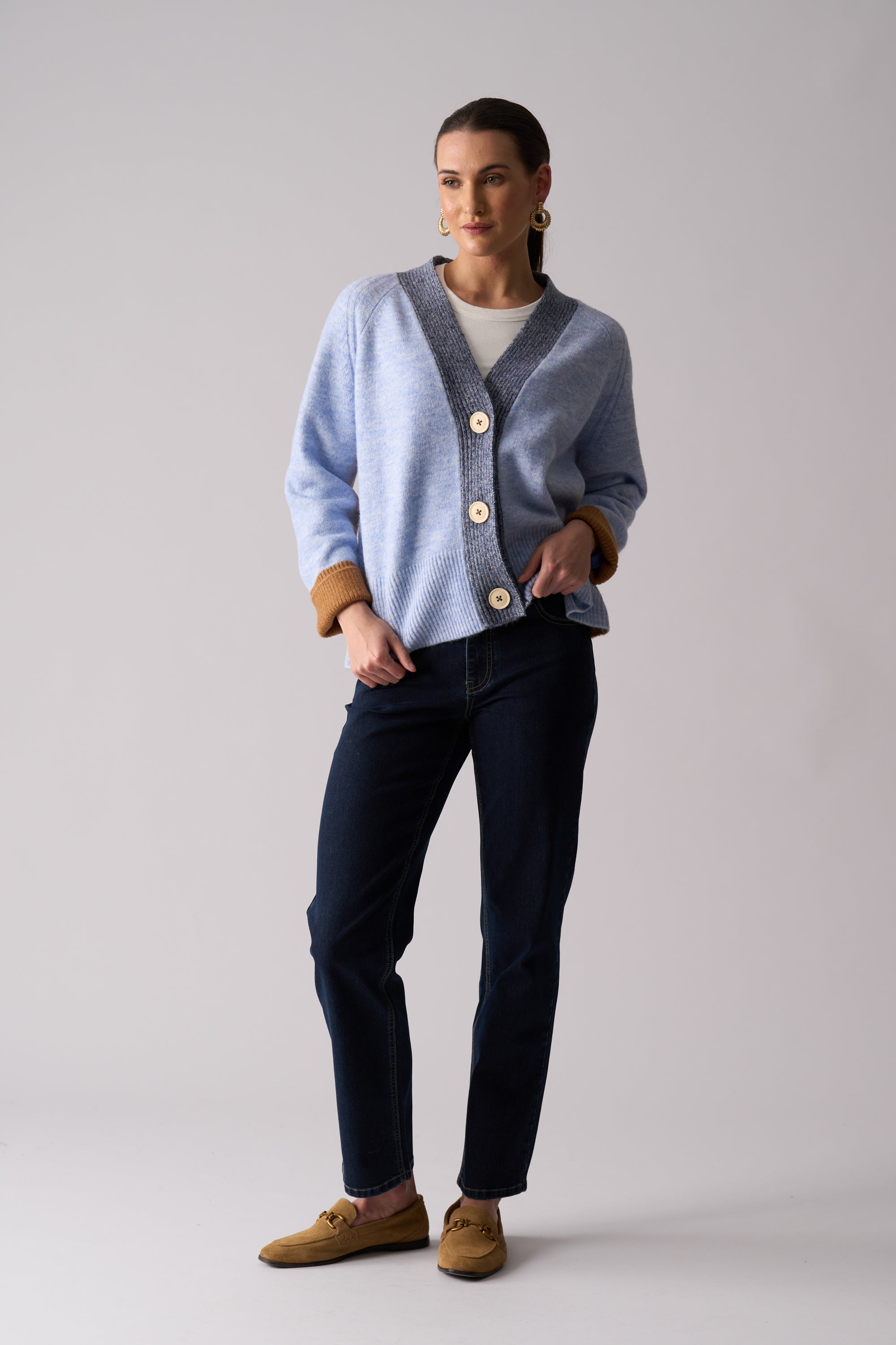 Plush Love Cardi - Blue Combo
