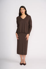 Set Play V Sweater - Cocoa