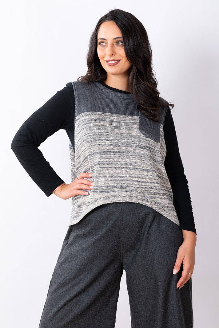 Two Tone Vest One Size - Steel