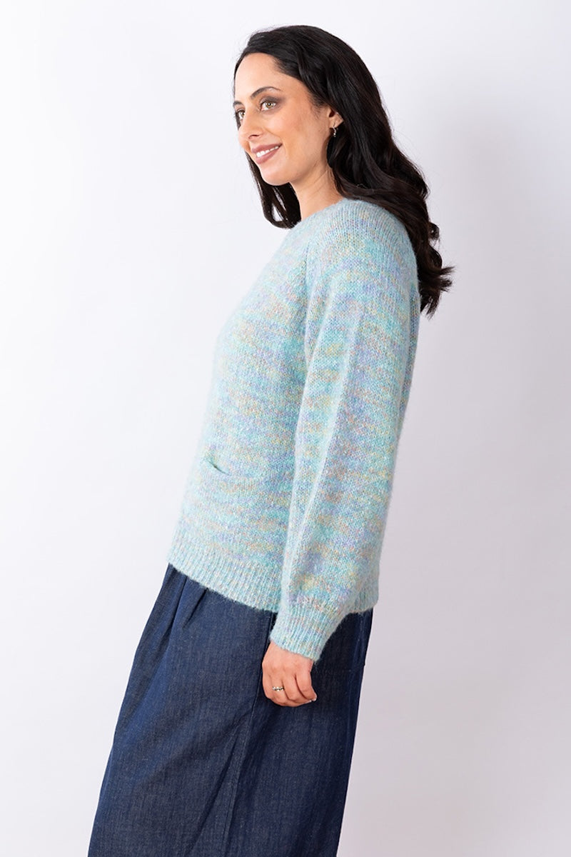 Pocket Crew Knit - Sky Marle