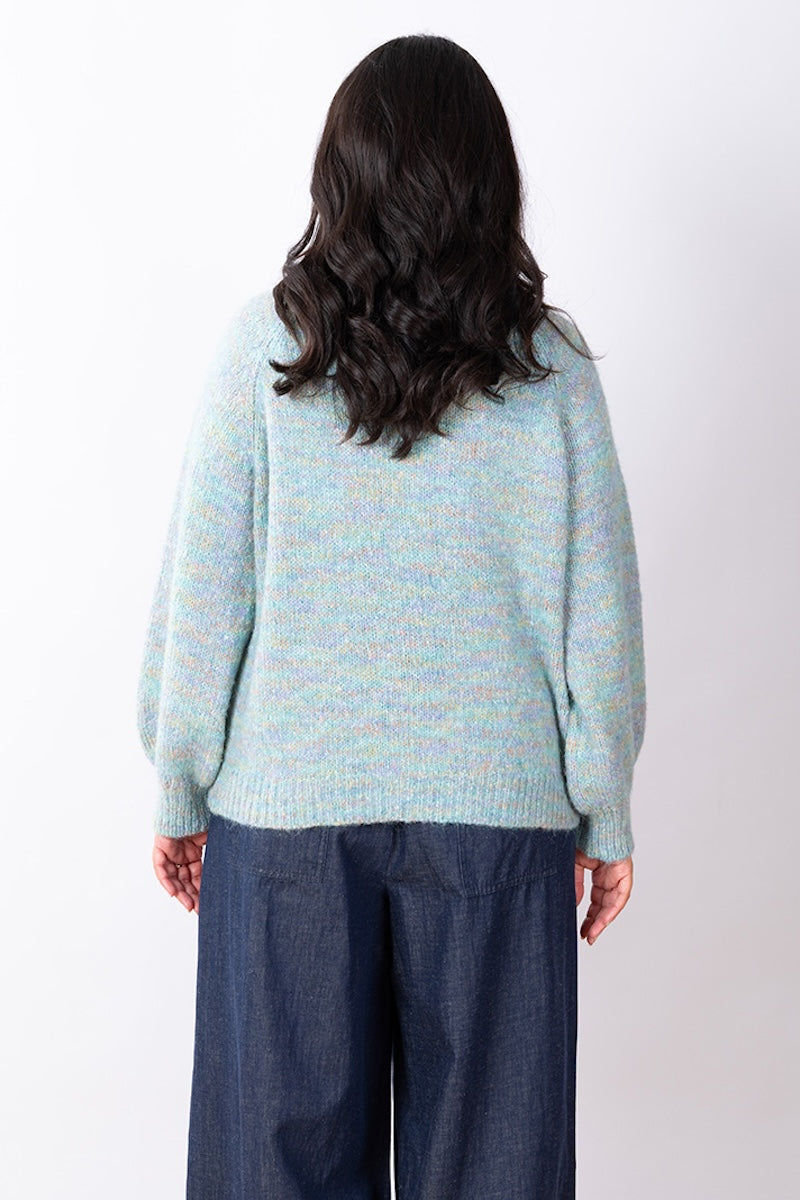 Pocket Crew Knit - Sky Marle