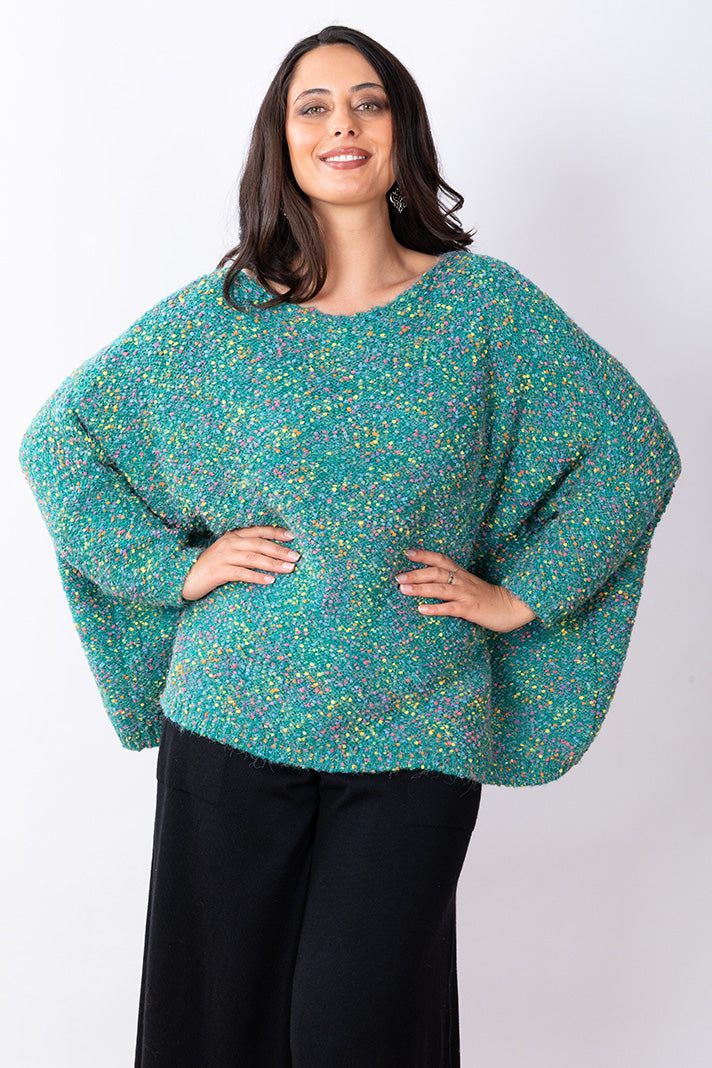 Confetti Knit Jumper - Teal
