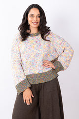 Confetti Contrast Knit Jumper - White Multi