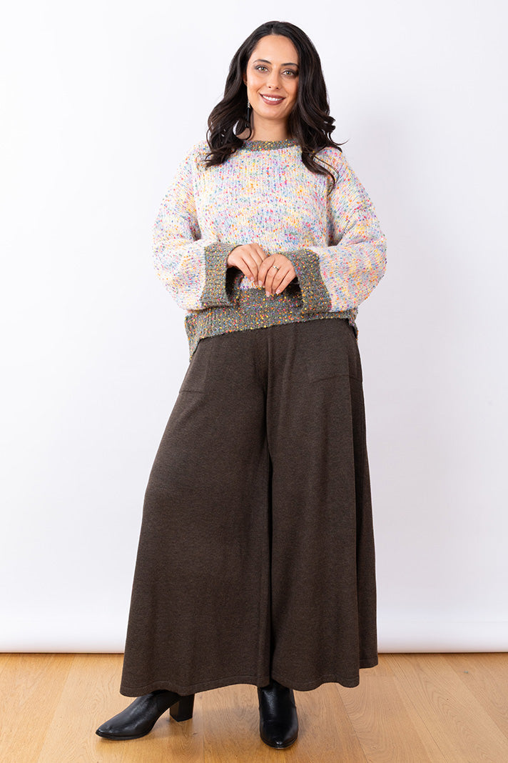 Confetti Contrast Knit Jumper - White Multi
