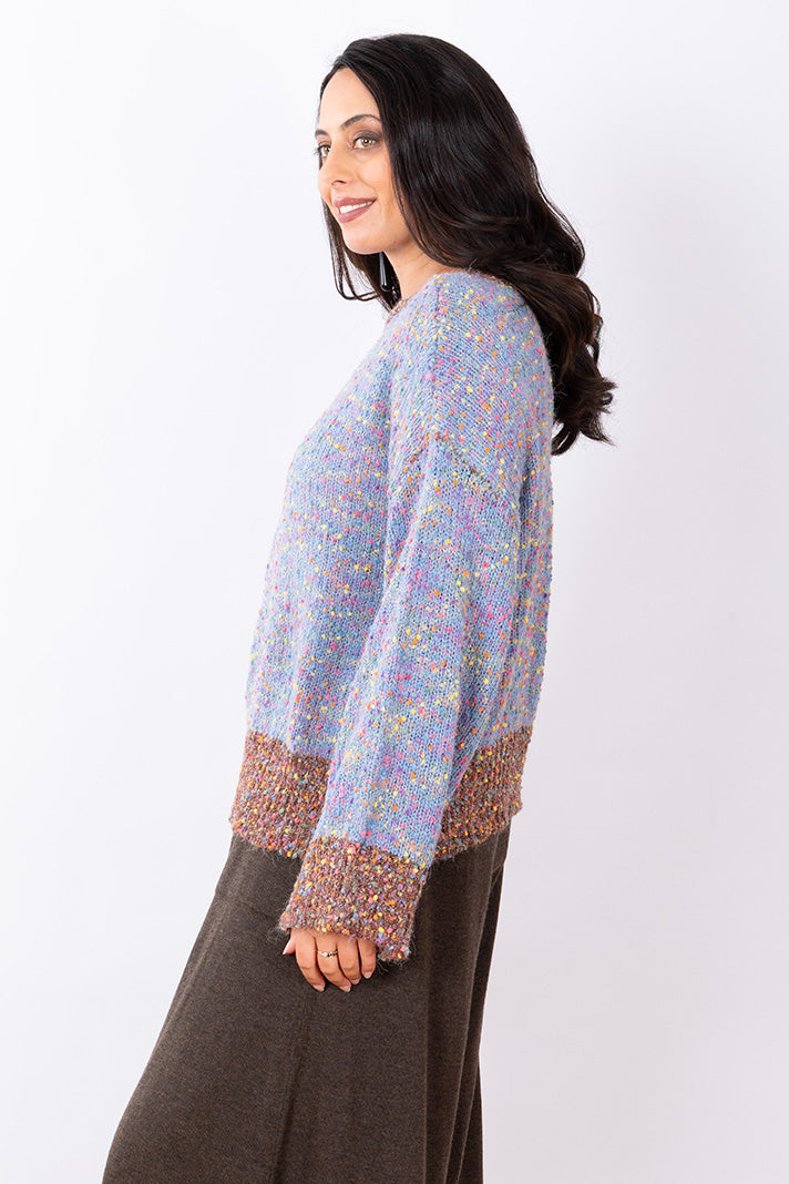 Confetti Contrast Knit Jumper O/S - Blue Multi