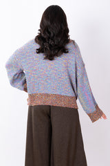Confetti Contrast Knit Jumper O/S - Blue Multi