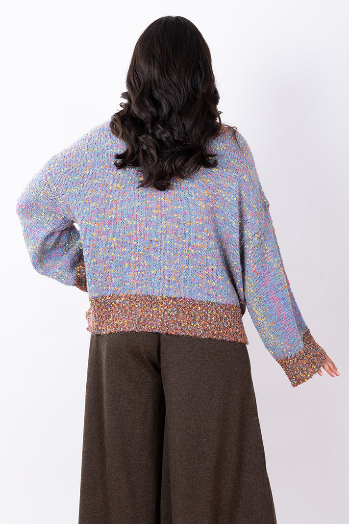 Confetti Contrast Knit Jumper O/S - Blue Multi