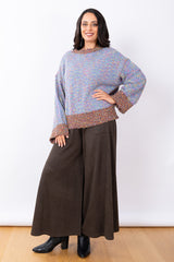 Confetti Contrast Knit Jumper O/S - Blue Multi