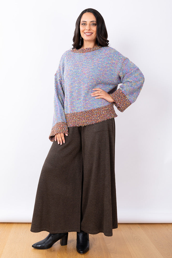 Confetti Contrast Knit Jumper O/S - Blue Multi