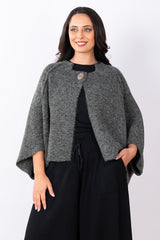 Button Cape O/S - Charcoal