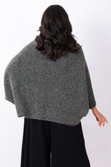Button Cape O/S - Charcoal