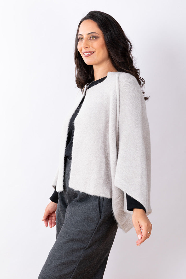 Button Cape O/S - Stone