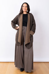 Wrap Coatigan O/S - Cocoa