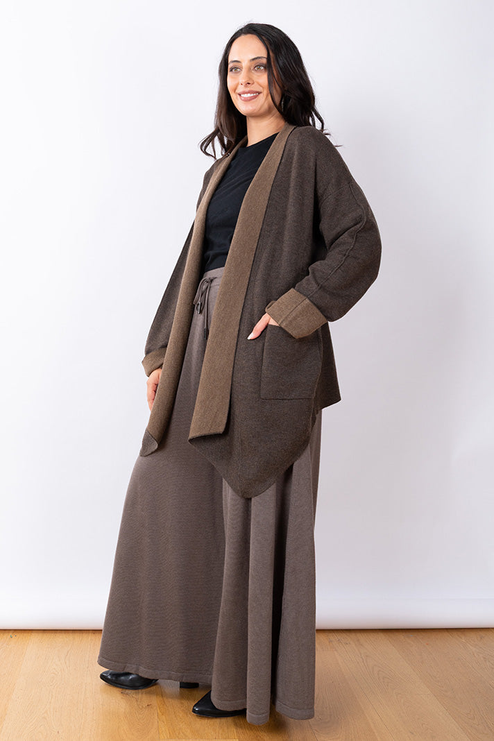 Wrap Coatigan O/S - Cocoa