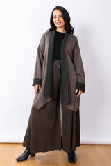 Wrap Coatigan O/S - Dark Taupe