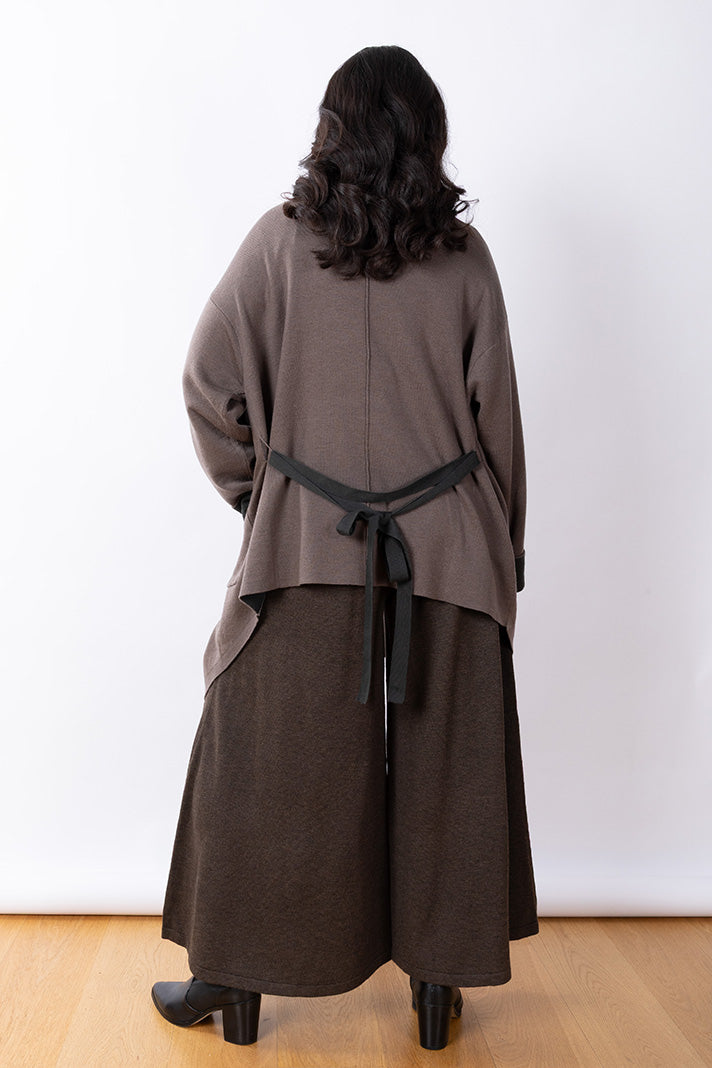 Wrap Coatigan O/S - Dark Taupe