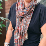 Merino Wool Scarf - Paisley Heart