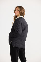 Ellis Puffer - Black W Cream