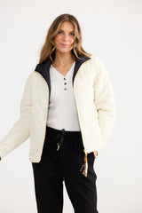Ellis Puffer - Black W Cream