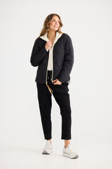 Ellis Puffer - Black W Cream
