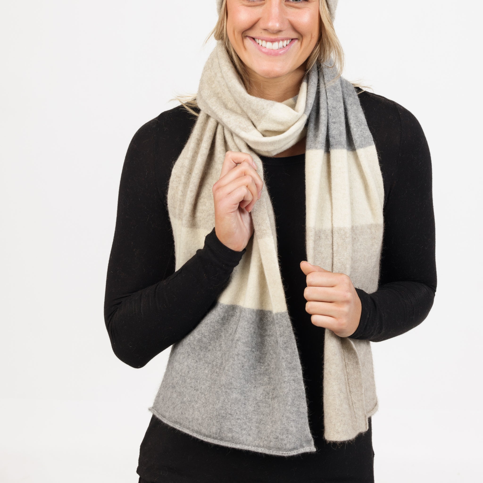 Travel Scarf - Natural Stripe