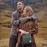 The Eilidh Crossbody Bag - Dark Green Herringbone